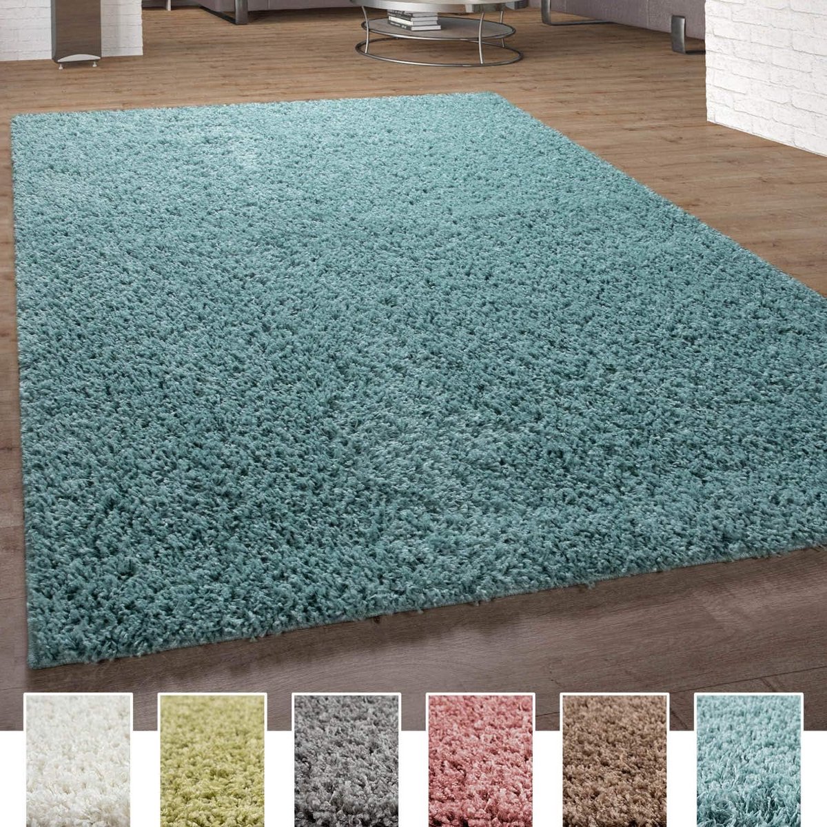 Hoogpolig Shaggy Vloerkleed Pastel Uni Diverse Kleuren - Zacht en Trendy Woonaccessoire