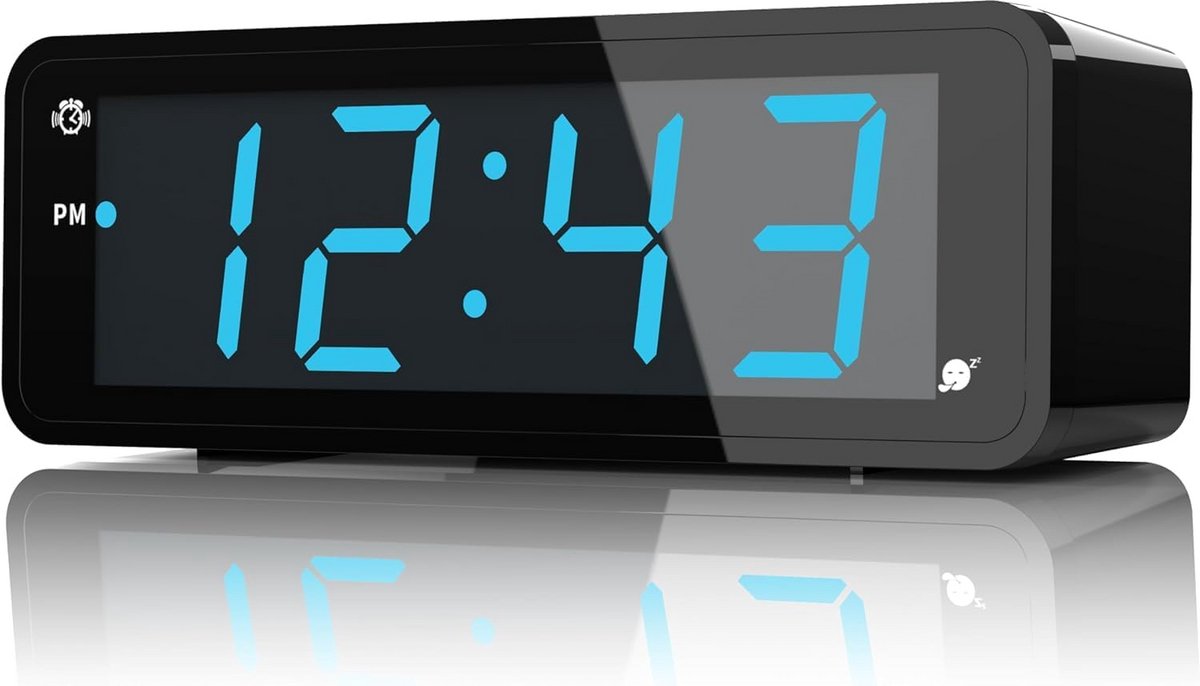 Digitale Wekker met Groot LED Display, Batterijgevoed en Snooze Functie