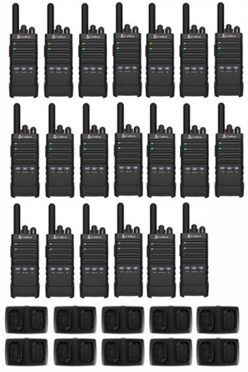 Set van 20 Cobra PX650 UHF PMR446 vergunningsvrije slimline portofoons IP54