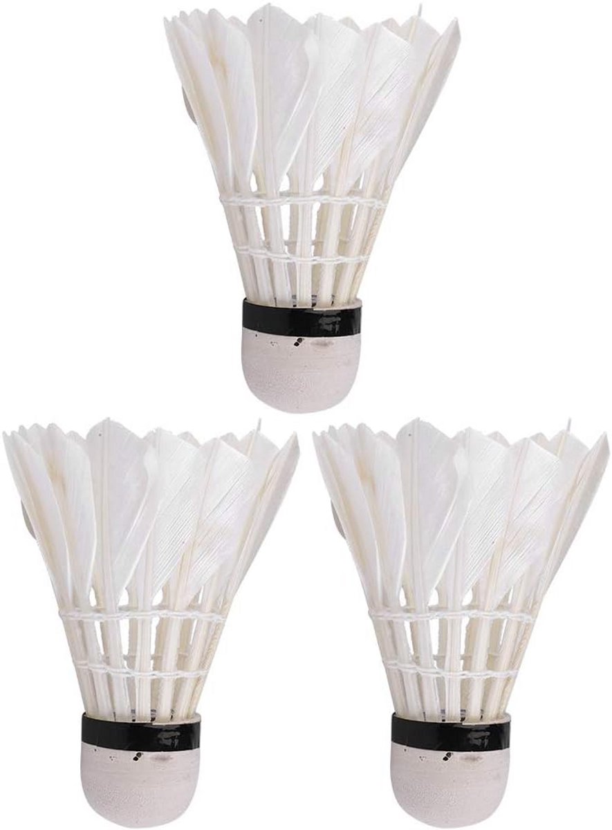 Badminton Shuttles met Ganzenveren - 3 Stuks voor Training en Wedstrijd