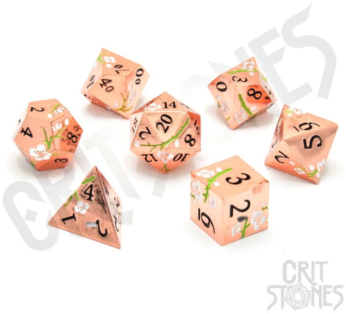 CritStones Metal Dice Set Pink Blossom (7)