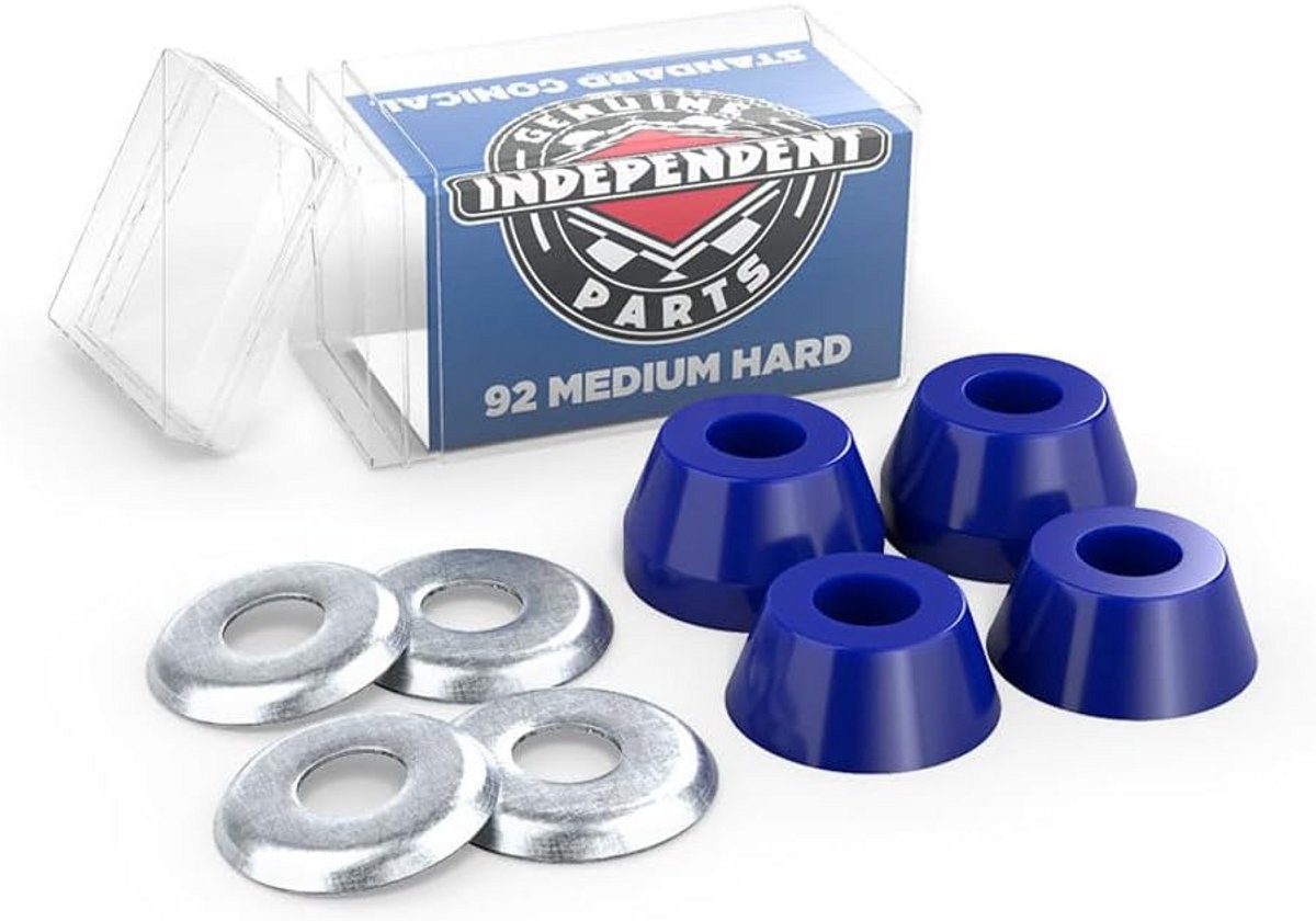 Set van 4 Skateboard Bushings - Conisch Medium Hard 92A Blauw