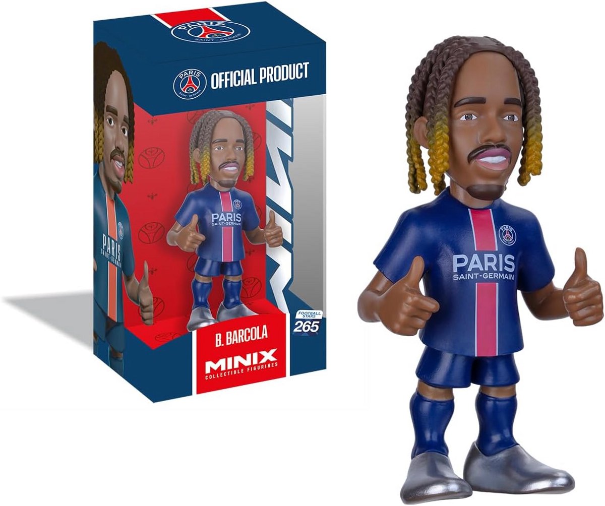 Voetbal Ster Figuur 12 cm - PSG Speler Barcola - Verzamelfiguur PVC