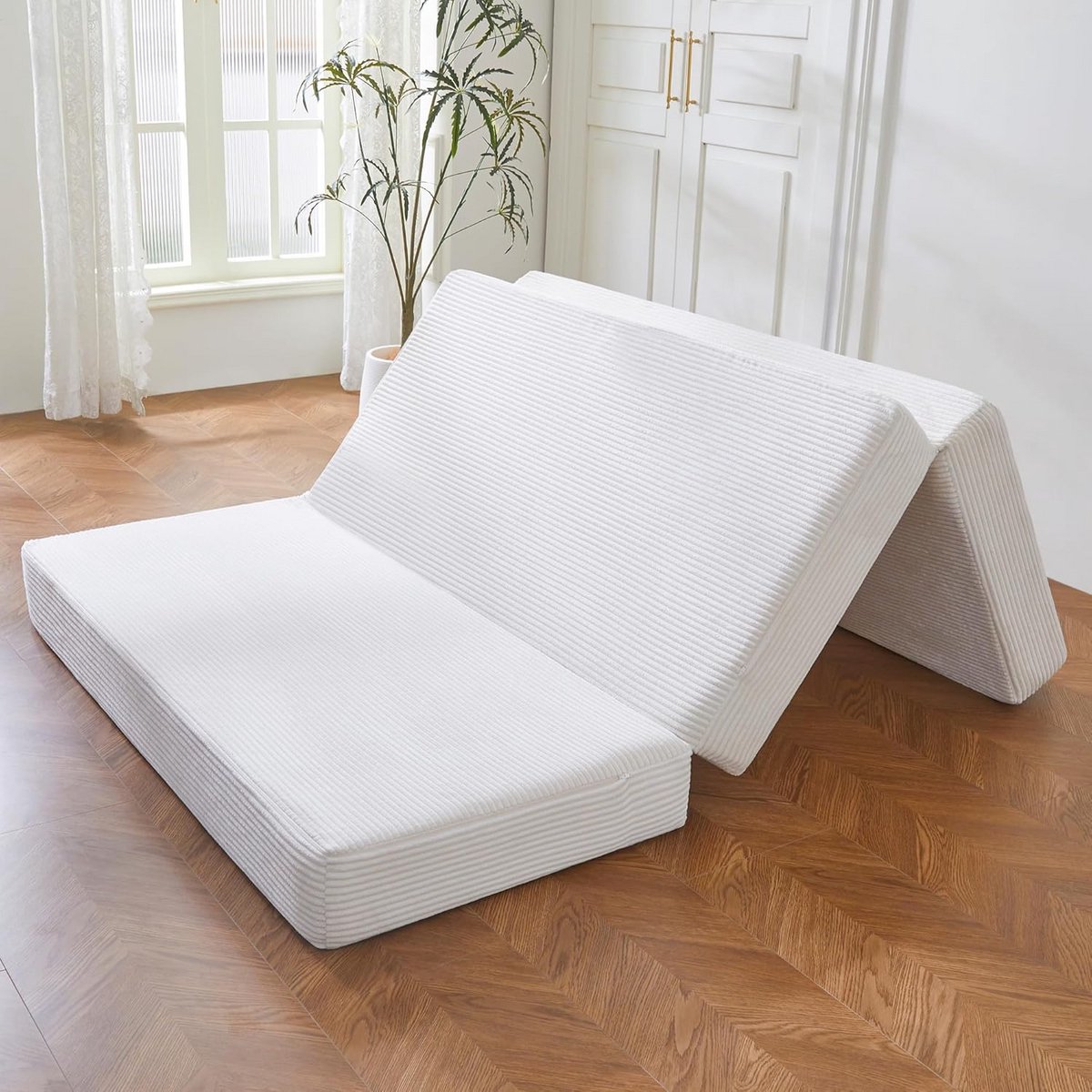 Opvouwbaar Gastenmatras 10 cm Dik - 3-Delig Comfortabel Slaapmatras