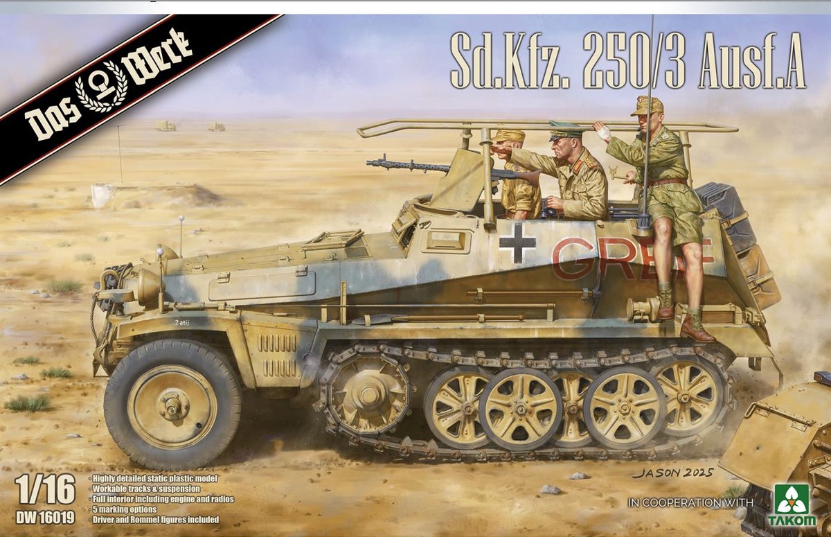 Das Werk Modelbouwpakket Militaire voertuigen - 16019 Sd.Kfz. 250/3 Ausf. A WWII - Duits Gepantserd Militair Voertuig Plastic - 1:16 - Modelbouw