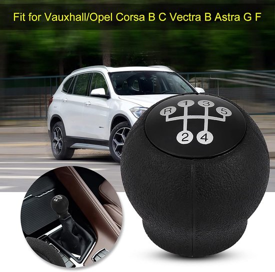 Versnellingspookknop 5 versnellingen zwart zilver passend voor Corsa B C Vectra B Astra G F van Merkloos — afbeelding 2