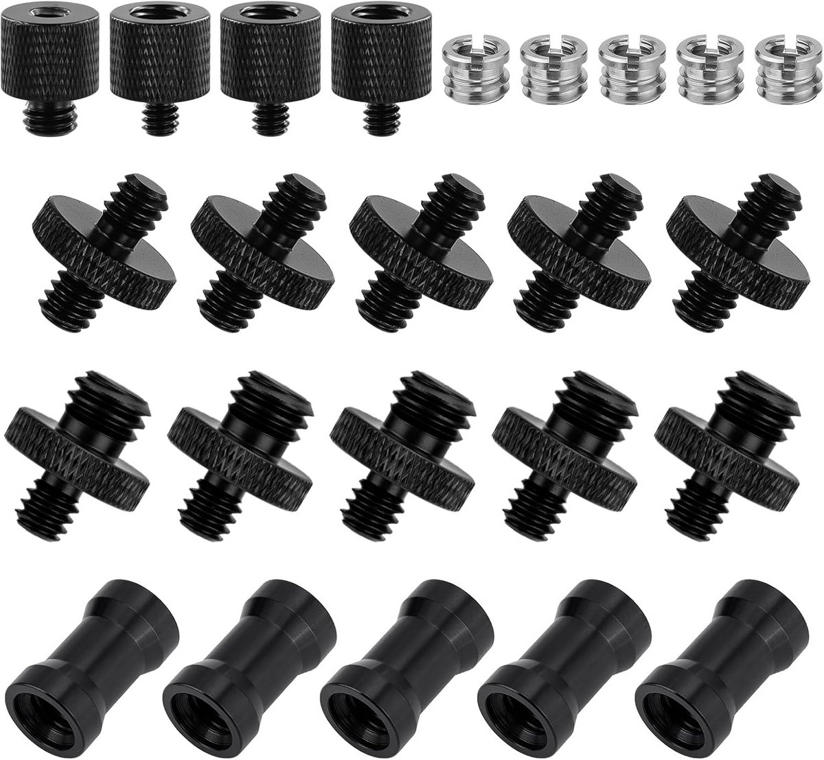 24-delige adapter set voor microfoonstandaard, camera statief en schroefverbindingen