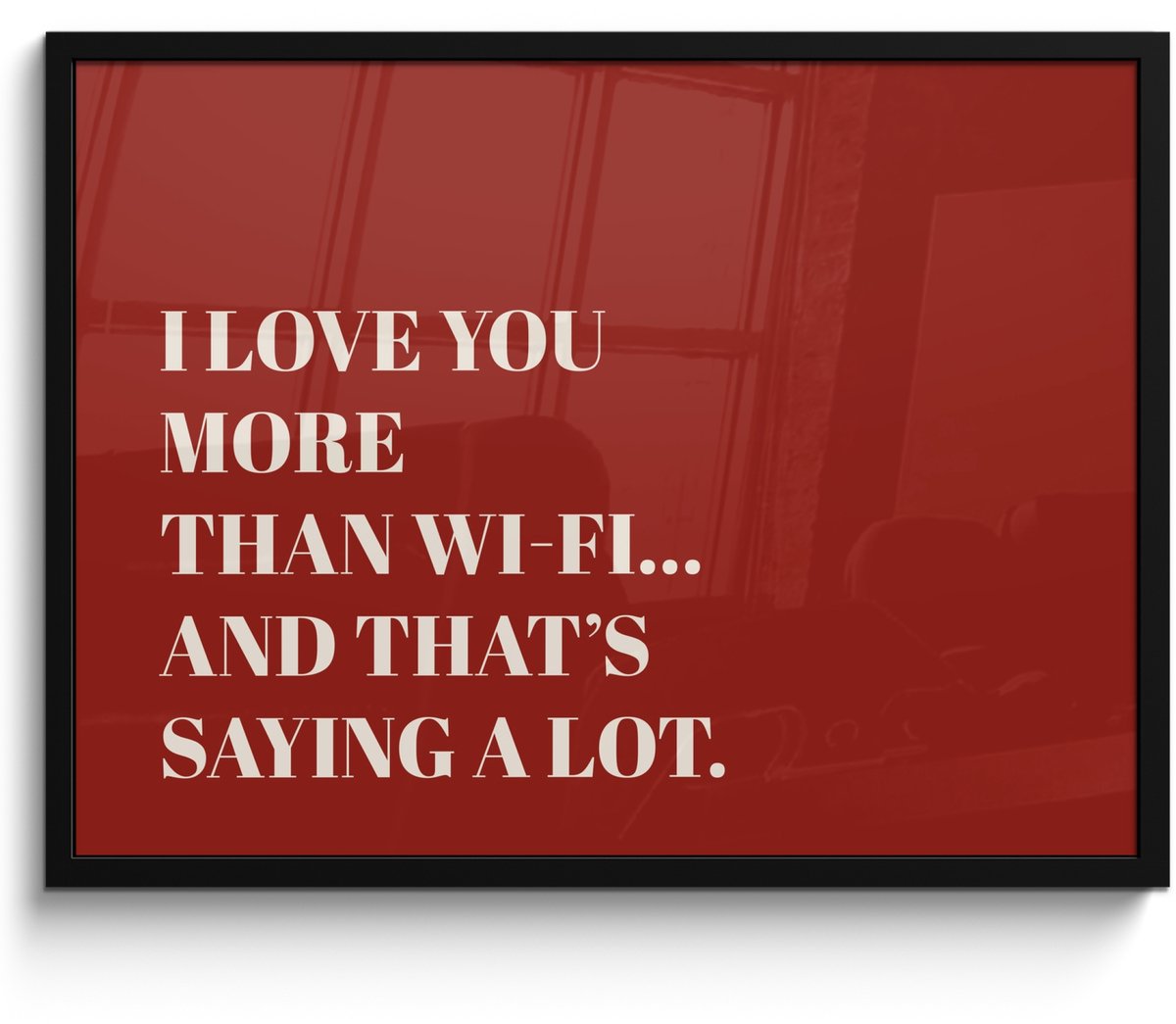 FrameYourWall Poster in lijst - Fotolijst 70x50 cm - Posters - Rood - Quote - Liefde - Posterlijst zwart - Decoratie - Wanddecoratie woonkamer - Muurdecoratie slaapkamer Tekst - Liefde