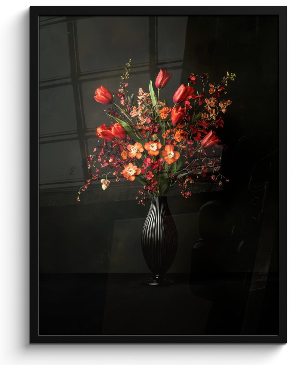 FrameYourWall Poster in lijst - Fotolijst 50x70 cm - Posters - Bloemen - Takken - Boeket - Posterlijst zwart - Decoratie - Wanddecoratie woonkamer - Muurdecoratie slaapkamer Boeket - Bloemen 4