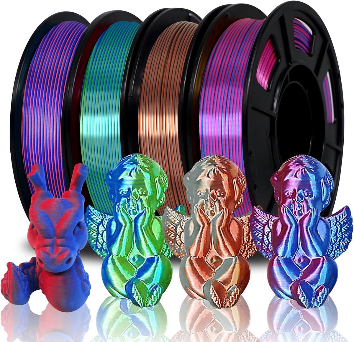 Tweekleurig PLA Filament 1.75mm – Dubbele Kleur 3D Printer Materiaal – Rainbow Effect