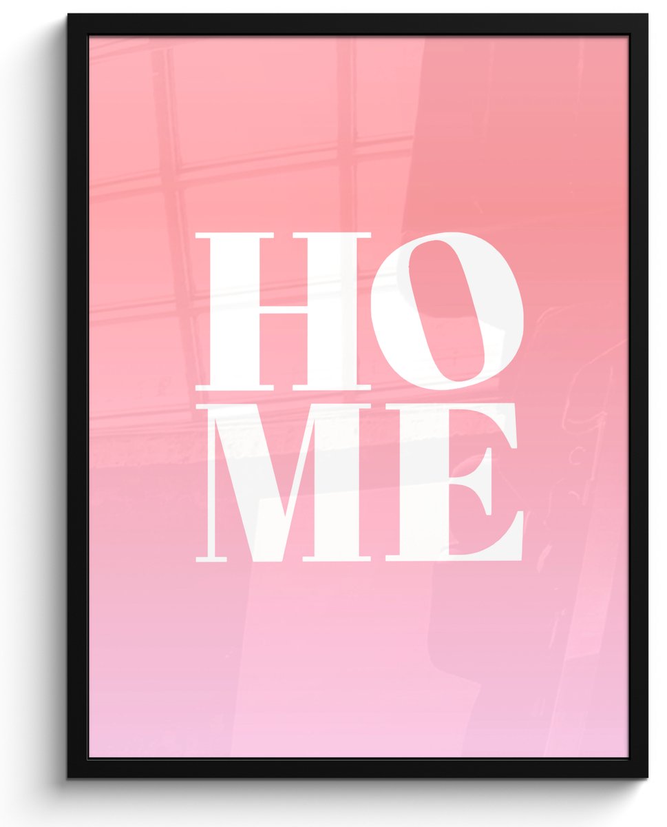 FrameYourWall Poster in lijst - Fotolijst 50x70 cm - Posters - Home - Letters - Groot - Roze - Posterlijst zwart - Decoratie - Wanddecoratie woonkamer - Muurdecoratie slaapkamer Tekst - Home