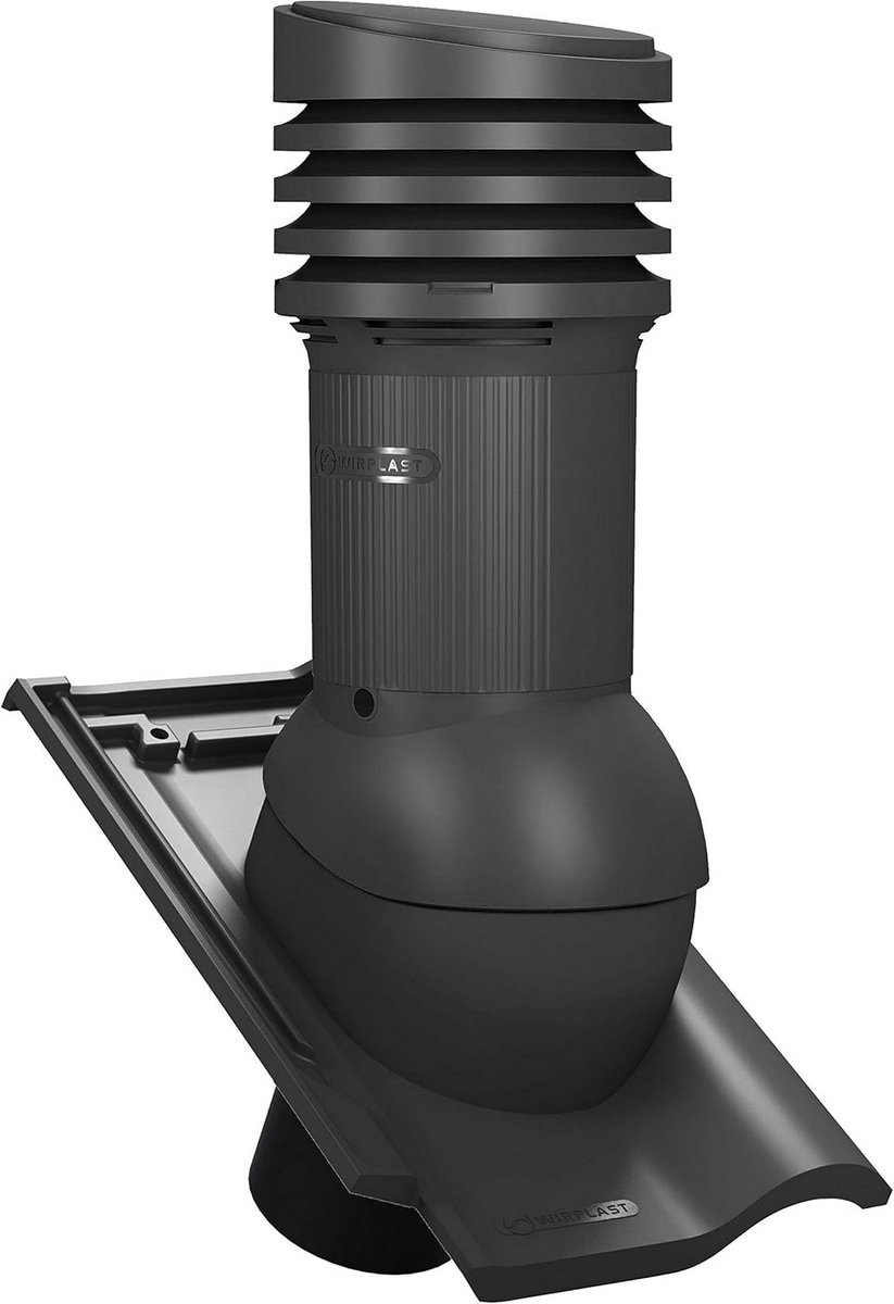 Geïsoleerde Verstelbare Dakdoorvoer EVO DN125 voor Rubin 13V Dakpan - Ventilatieschoorsteen Antraciet