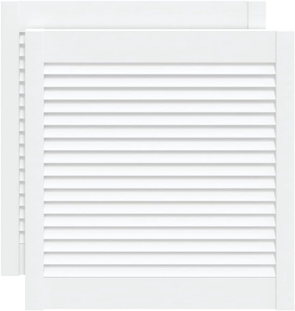 Lamellendeur Kastdeur met Latten 2 Stuks 61.5x59.5 cm Massief Grenenhout Wit