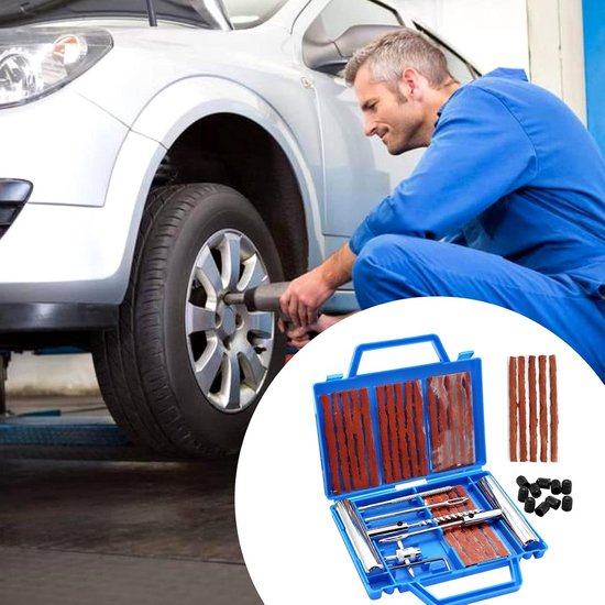 42-delige Bandenreparatieset voor Noodgevallen - Tubeless Stekker Gereedschap voor Auto, Motorfiets en Fiets — afbeelding 2