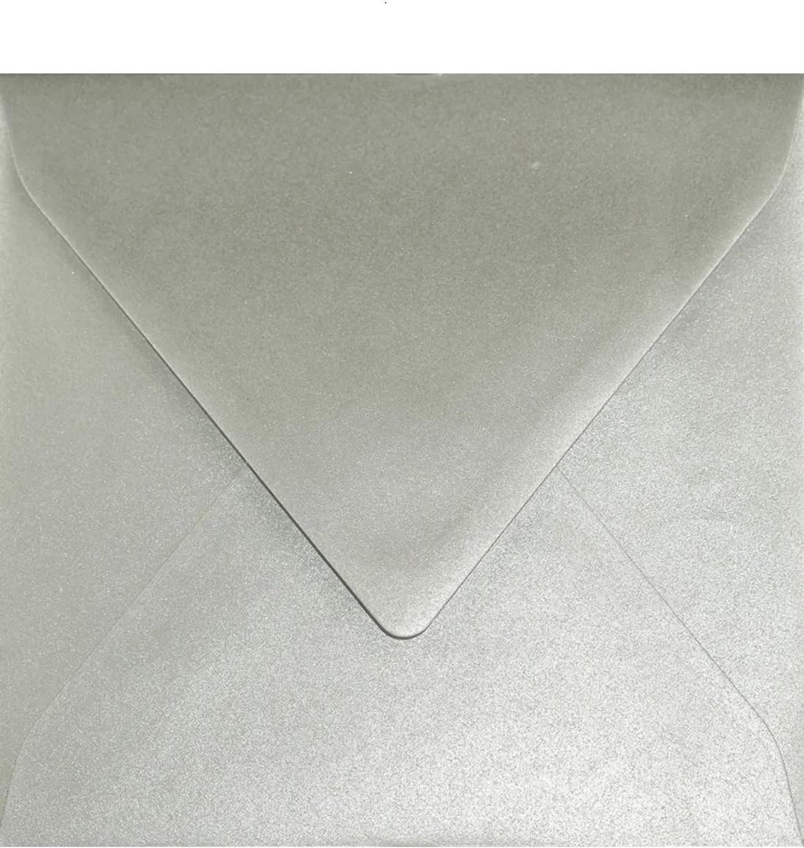100x Luxe Zilveren Enveloppen Vierkant 155x155mm Parelmoer Uitnodiging Trouwkaarten