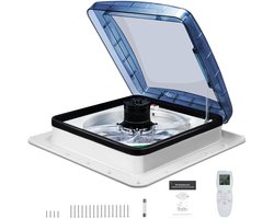 Trendique - Dakventilator - Plafondventilator - Afzuigventilator met regensensor - Luchtventilatie - Omkeerbare afzuigventilator - Voor Caravan of Camper - 40 x 40 cm 10 snelheden