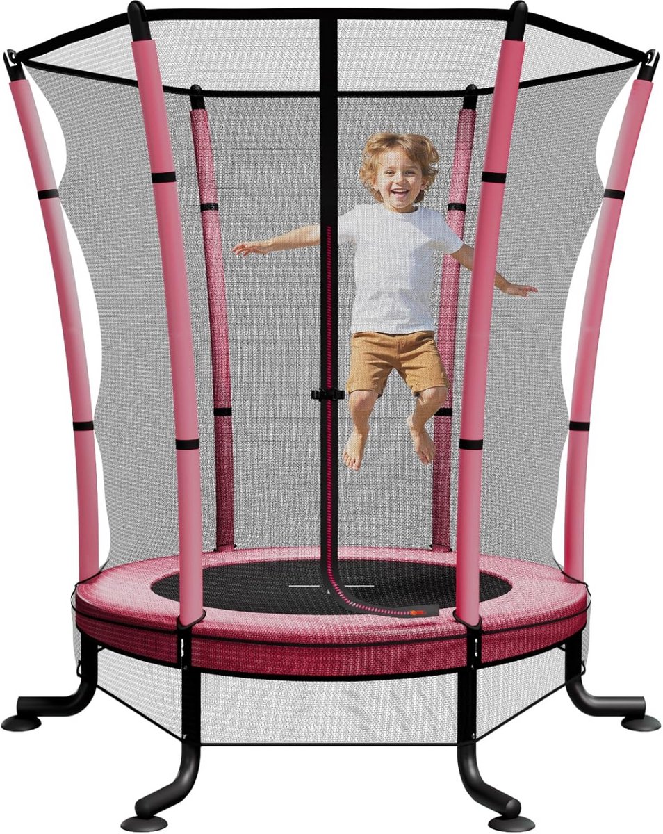 Mini Peuter Trampoline 4,5 FT met Veiligheidsnet voor Binnen en Buiten