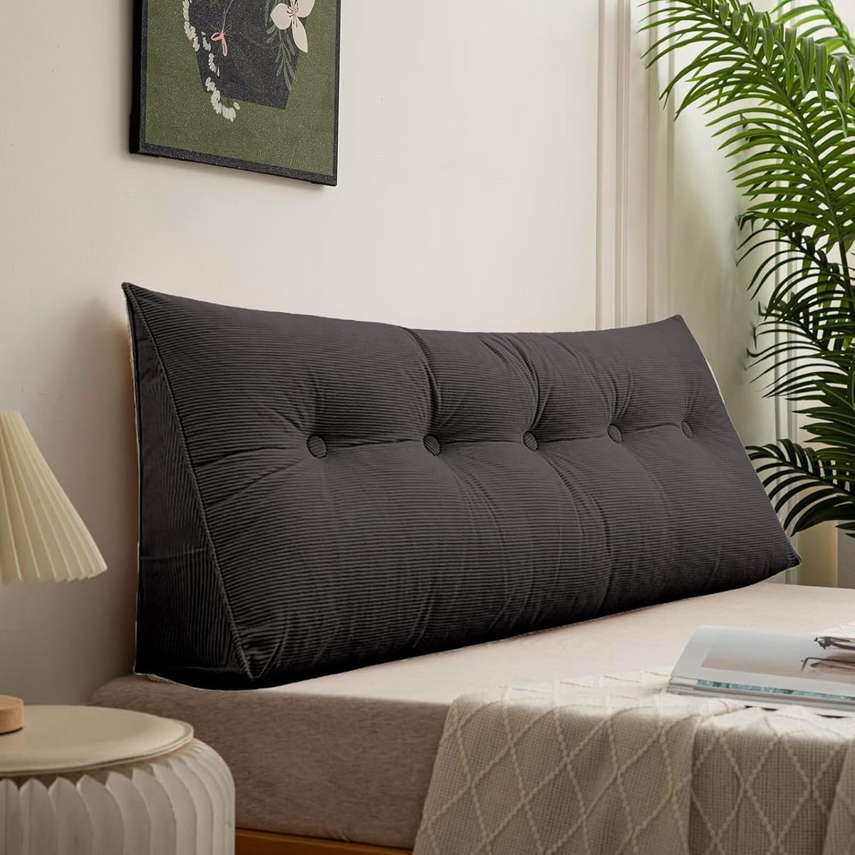 Groot Wigvormig Hoofdkussen voor Bed en Bank - Comfortabele Rugsteun en Leeskussen