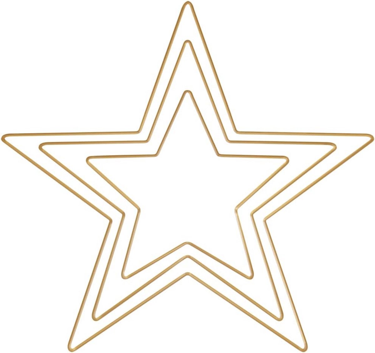 Set van 3 Metalen Ringen Stervormig voor Knutselen - Draadsterren Goud Gecoat - Geschikt voor Dromenvanger en Macramé