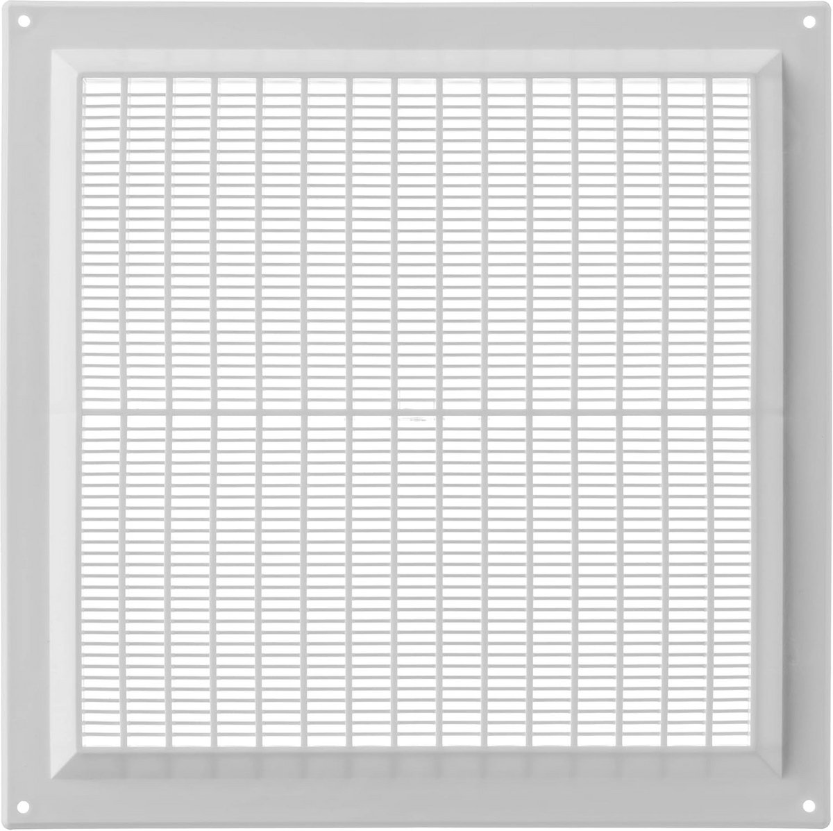 Ventilatierooster Kunststof Wit 250 x 250 mm Voor Toevoer en Afvoer