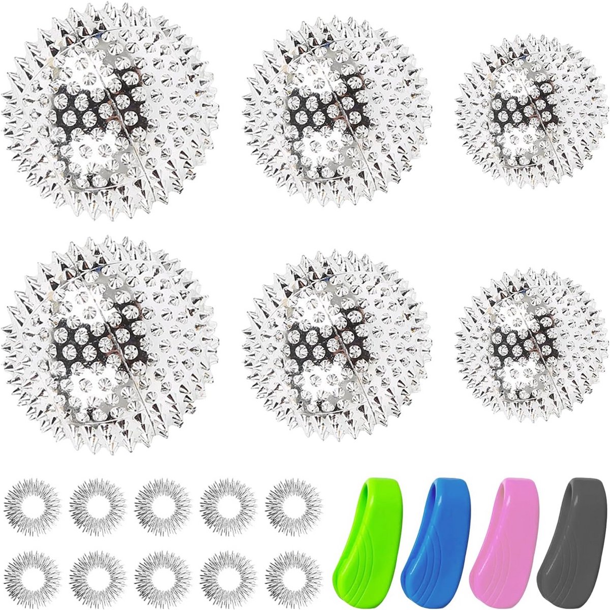 3 Stuks Magnetische Acupressuur Ballen en Vingerringen voor Stressverlichting en Massage
