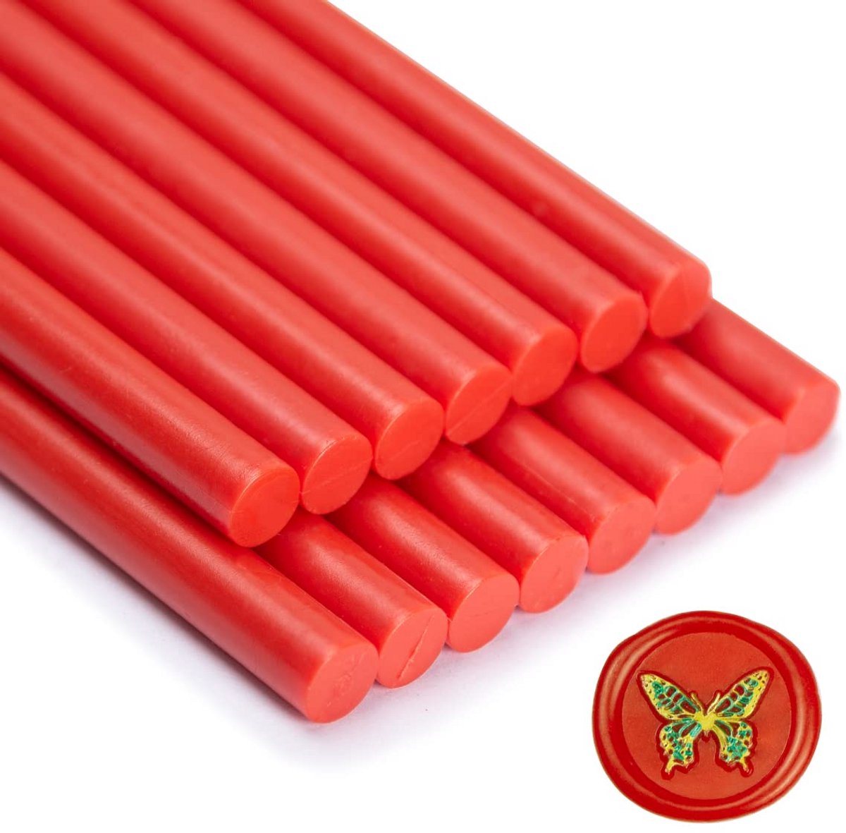 Set van 15 Lakstokken voor Lijmpistool - Helder Rood - Ideaal voor Trouwkaarten en Enveloppen
