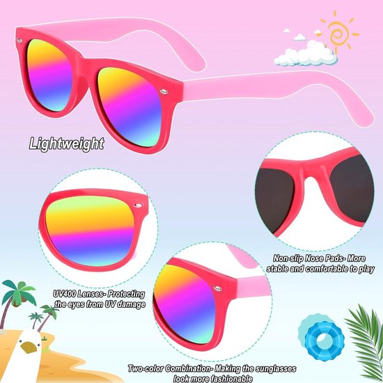 Set Neon Zonnebrillen voor Kinderen - Feestbrillen Strand & Party Accessoire — afbeelding 2
