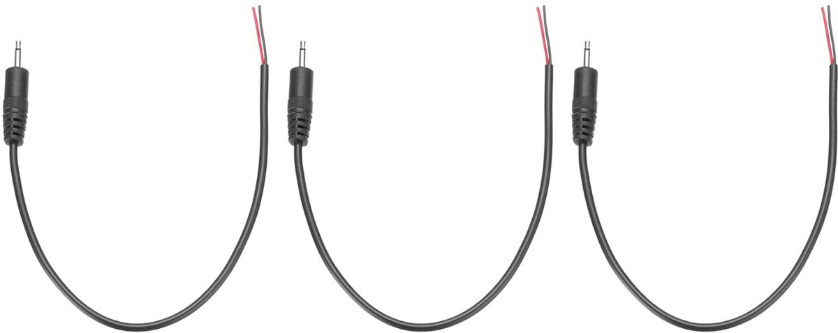 3 Stuks 2,5 mm Jack Plug naar Nul Aansluiting Audio Kabel Reparatie Set voor Hoofdtelefoons