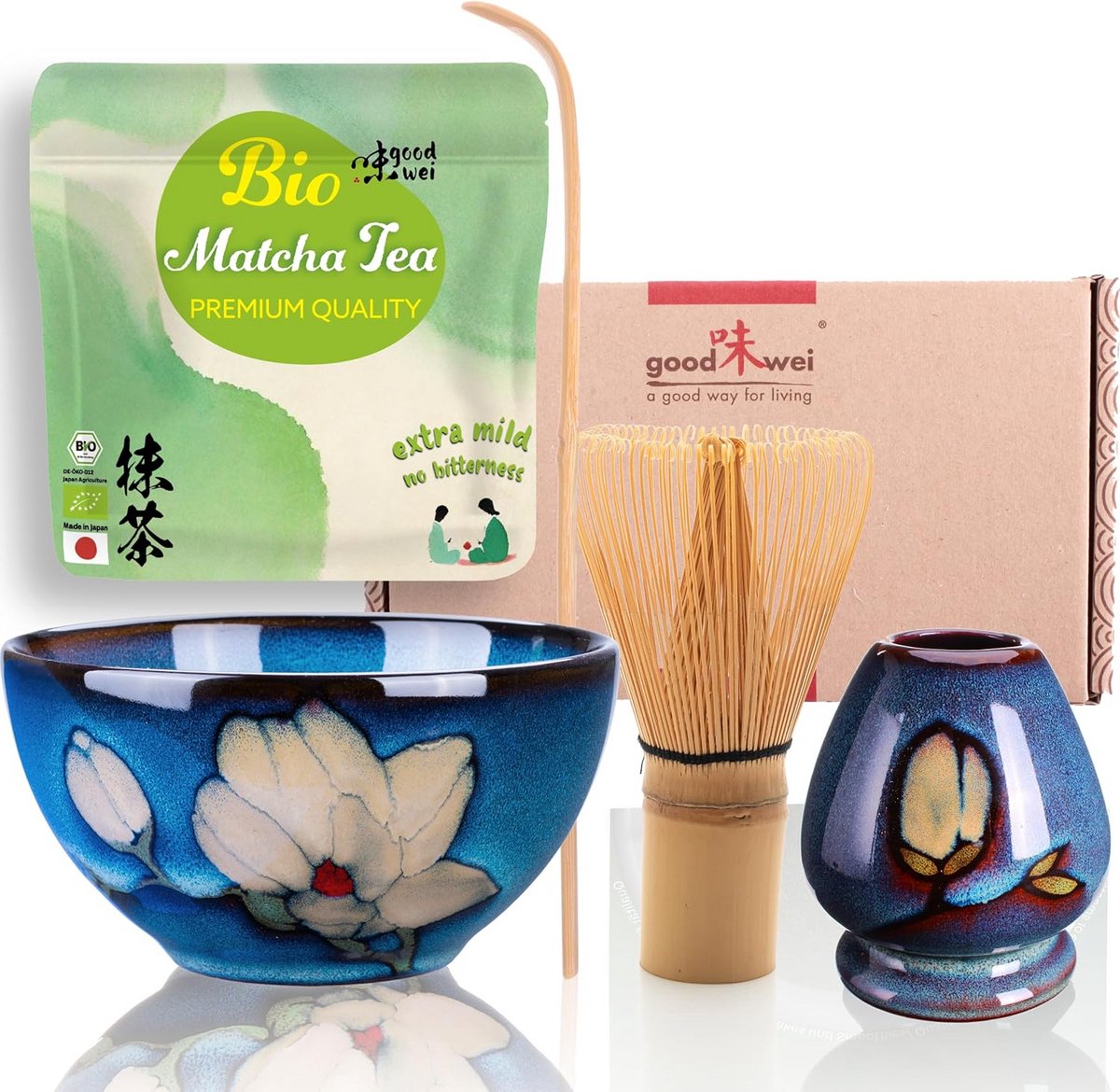 Complete Matcha Theeset met Japanse Biologische Matcha en Keramische Kom