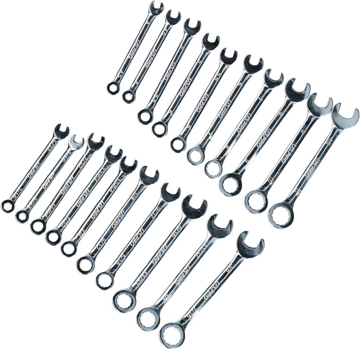 Mini Ringsleutelset Metrisch en Inch 20 Delig - Sleutelset Klein Formaat