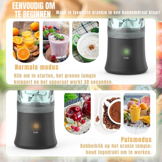 SCH® Mini blender - Blender - Zwart - ‎10cm x 10cm x 31cm van Merkloos — afbeelding 4