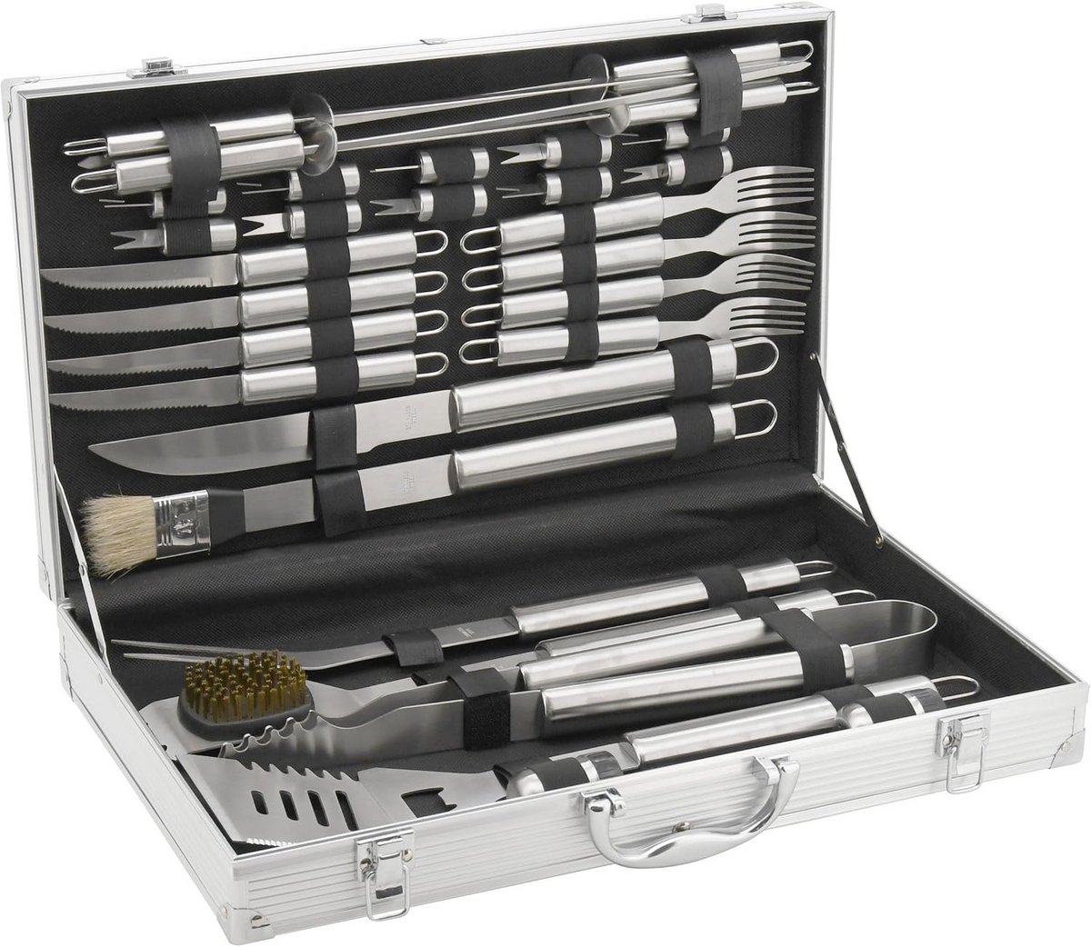 Luxe BBQ Gereedschapset in Aluminium Koffer 30 Delen