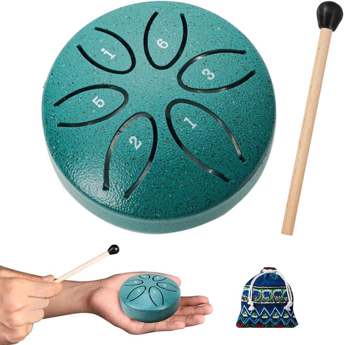 6 Ton Steel Tongue Drum in C-Major for Beginners and Kids