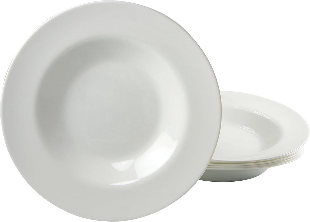 Pastaborden Set 6-delig Wit Opaalglas 29 cm Hittebestendig