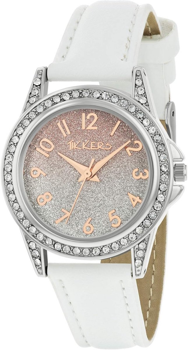 Glitter Horloge voor Meisjes met Witte Band