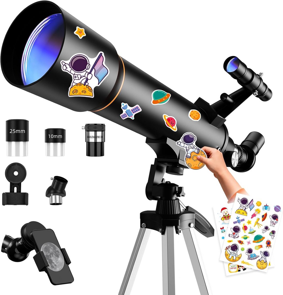 Astronomische Telescoop voor Beginners en Volwassenen met Statief en Telefoonadapter