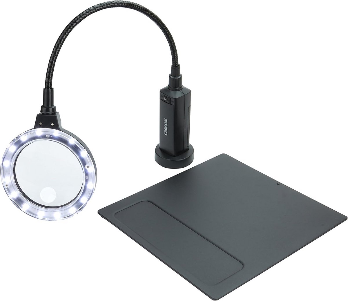 Flexibele LED Tafelluup met Vergroting 2x en Spot, Deskellamp met Stevige Voet