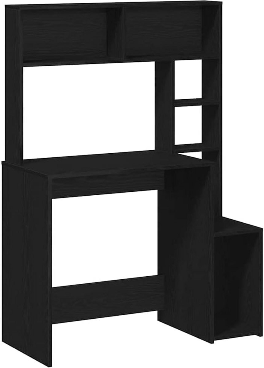 Bureau met Opbergvakken en Planken 100x45 cm Zwart - Schrijftafel en Computertafel