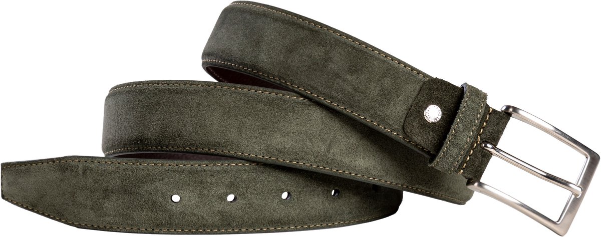 Officine Napoli 2035 Olive V075 Kleding Riem Olijfgroen Suede Heren - Groen - 115 CM