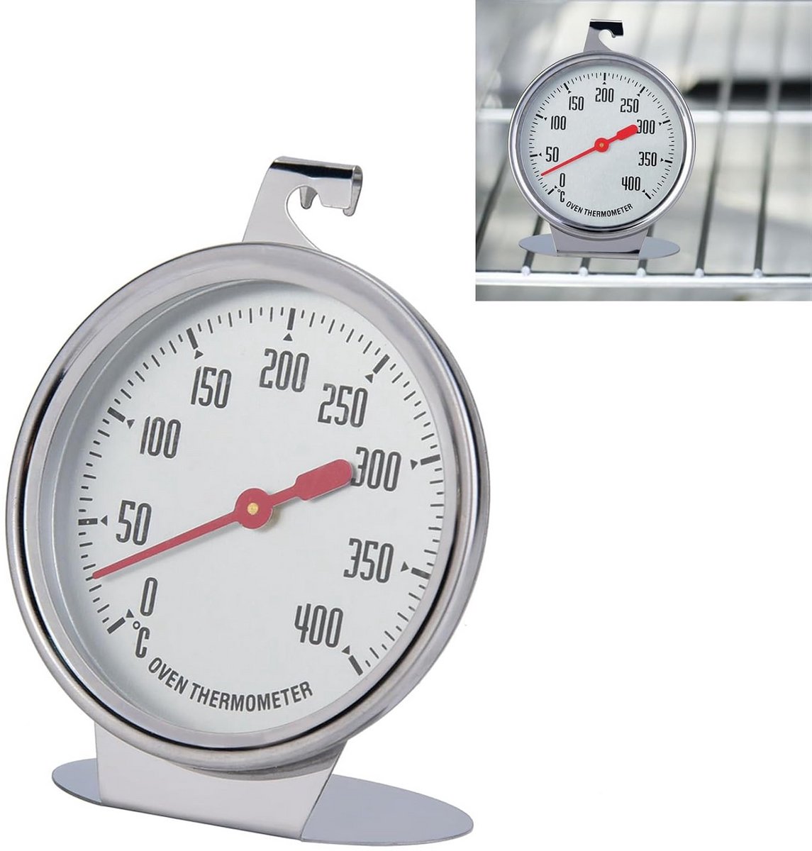 Roestvrijstalen Oventhermometer met Real-time Meetdisplay