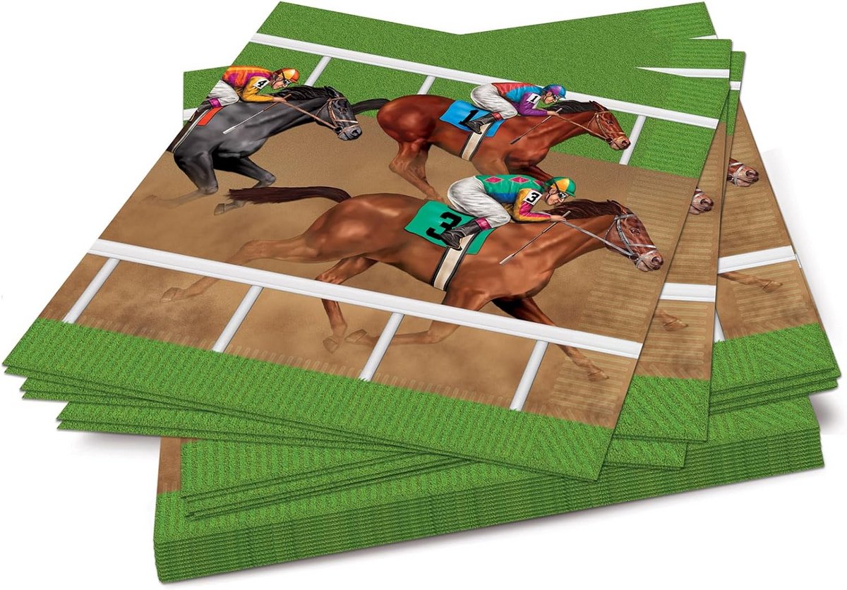 Servetten Themadineren Paardenrace Feestartikelen Set van 16
