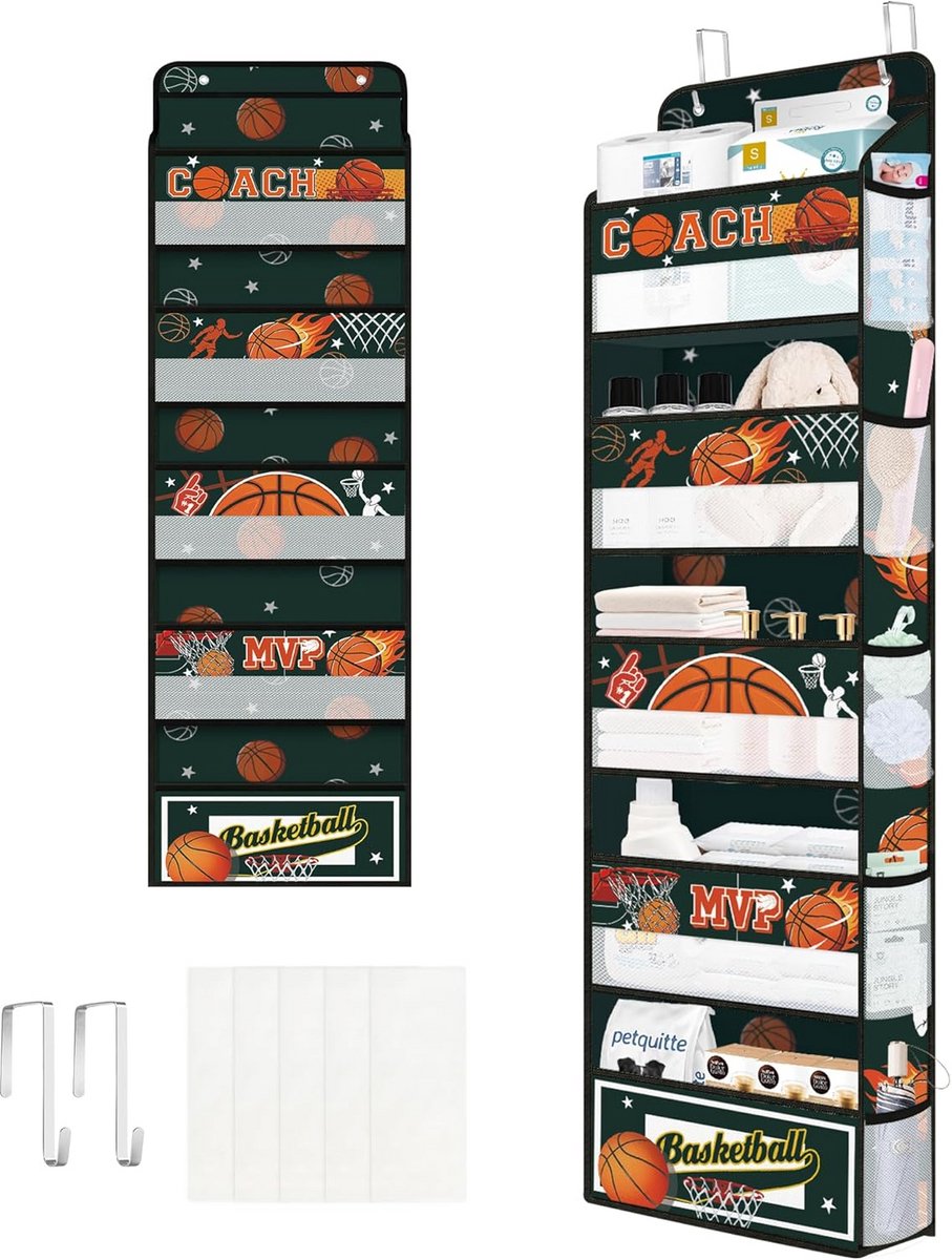 Hangende Opberger Achter Deur met 5 Vakken voor Kleding, Speelgoed en Assortiment