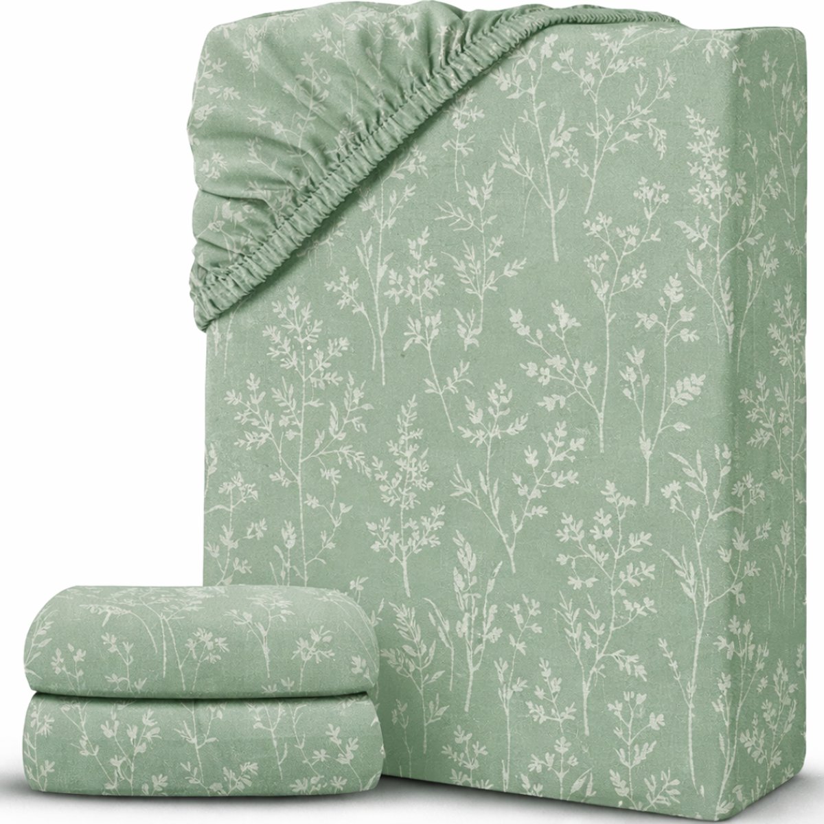 NBAP® Matrasovertrek 160x200 - Hoeslaken - Matrashoes - Super Zacht - Saliegroen
