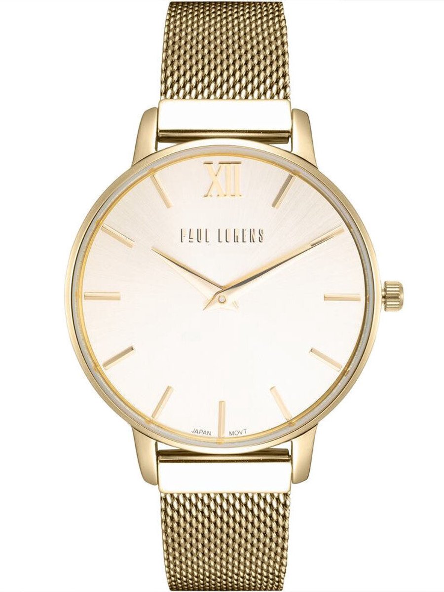 Paul Lorens - Dameshorloge - PL12177B-4D1 - Gouden Kleur - Mesh Band - Antiallergische Coating