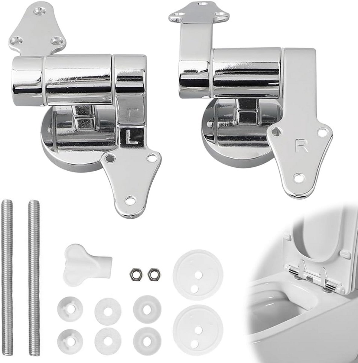 Universele WC-bril Scharnieren Set - Softclose Mechanisme Reserveonderdelen Zinklegering