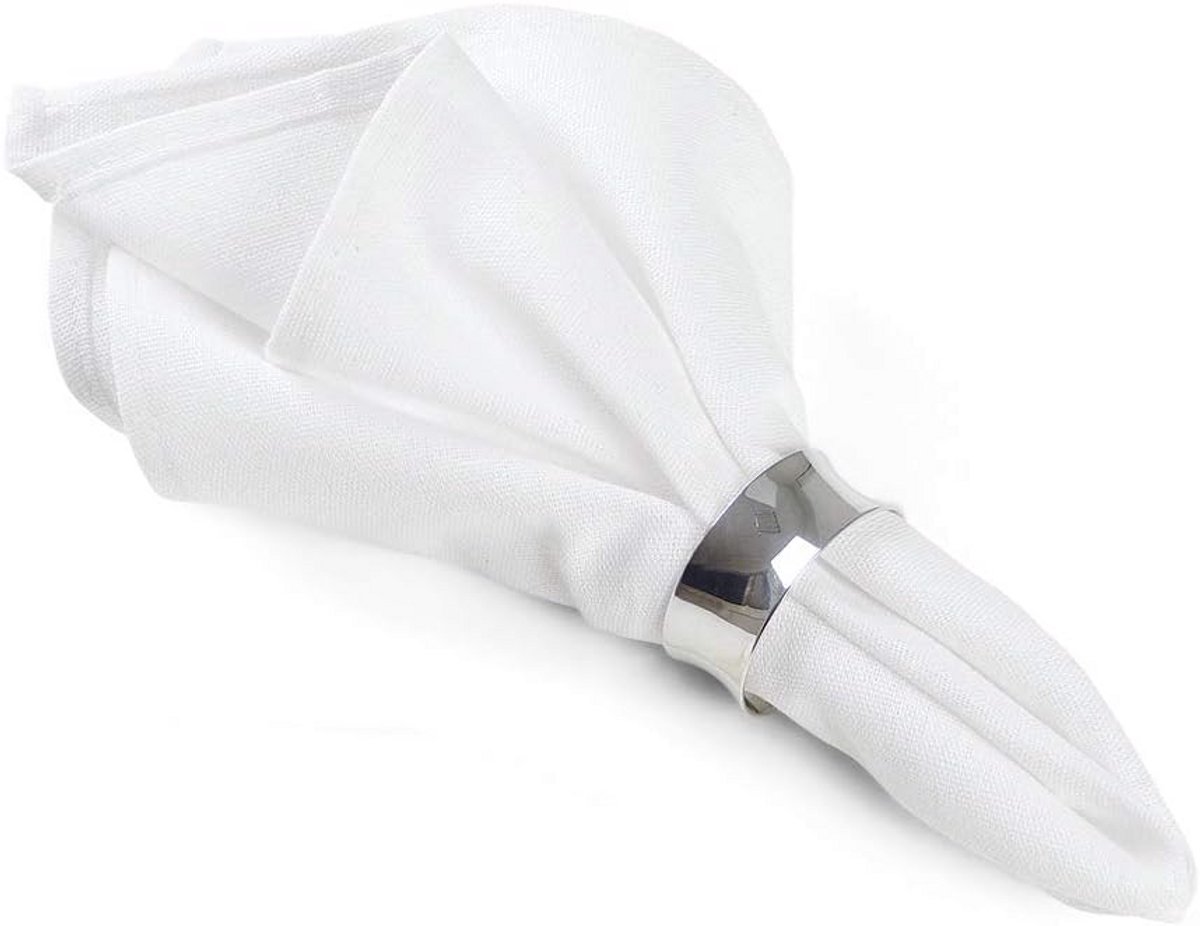 Set van 100 Katoenen Servetten Wit 40x40 cm Luxe Linnenlook