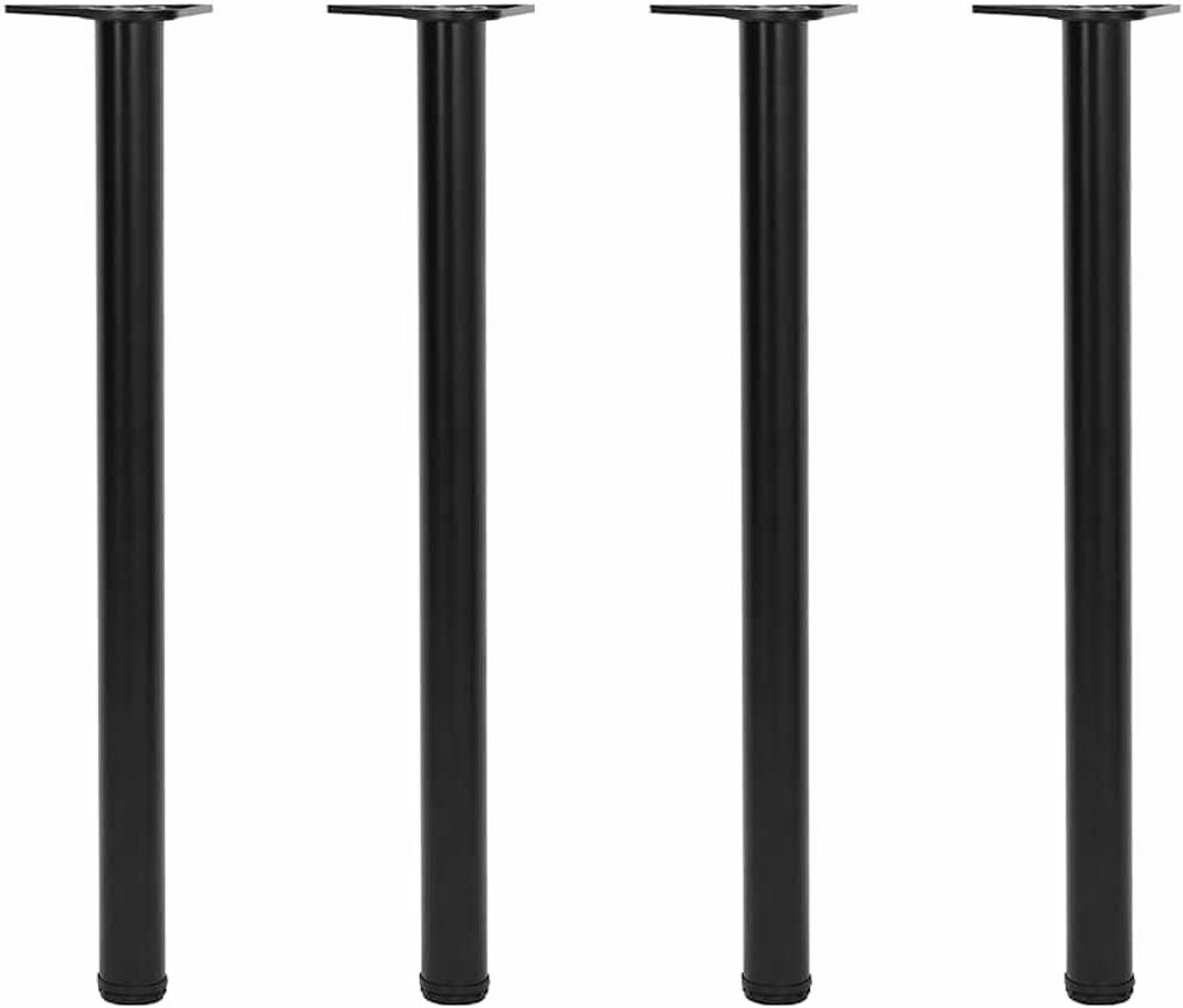 Set van 4 Tafelpoten Hoogte Verstelbaar Zwart 87 cm