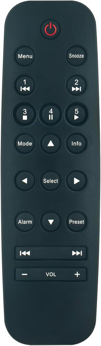 Vervangende Afstandsbediening voor DAB Radio Stereomodel 93i - Directe Werking