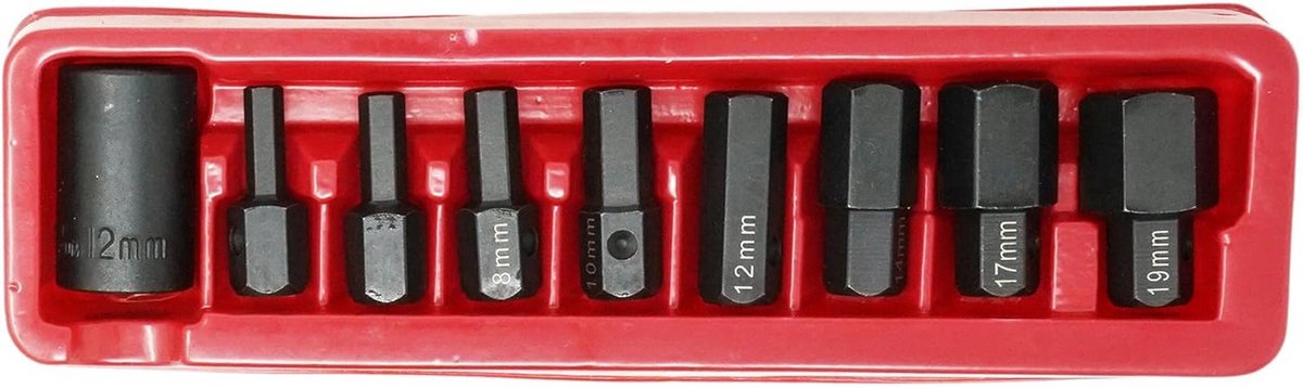 1/2" Aandrijving Inbus Bit Set, 9 Delen voor Garage en Werkplaats