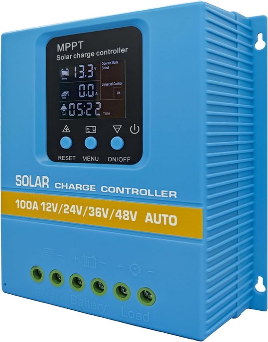 MPPT Solar Laadregelaar 60A/80A/100A Kiesbaar met USB en Meertraps Bescherming